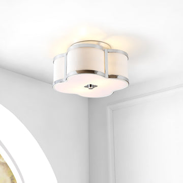 Quatrefoil Scalloped Shade Metal Classic Glam LED Flush Mount - JONATHAN Y